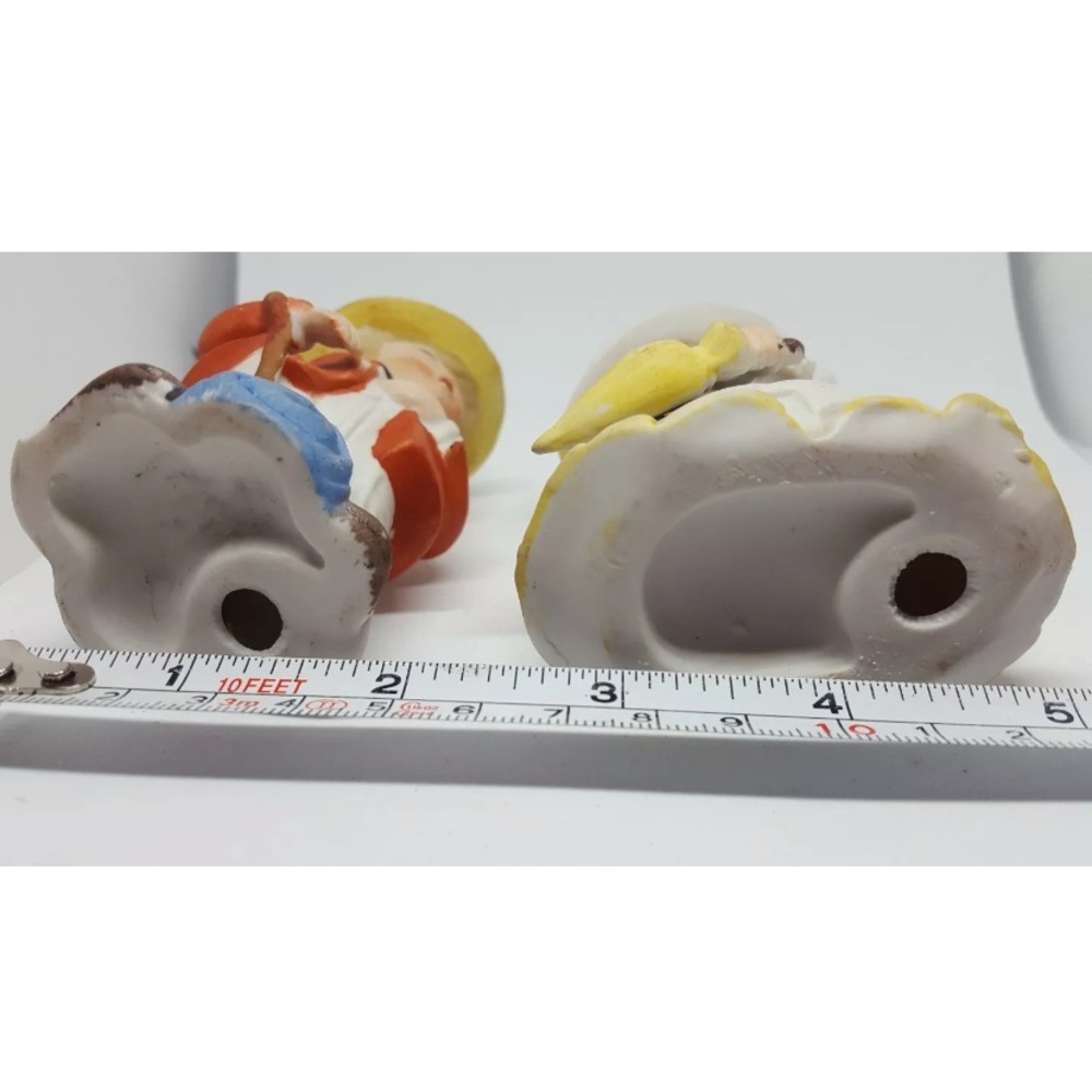 PAIR OF CERAMIC FIGURINES BOY AND GIRL 1 chipped - Picture 3 of 13